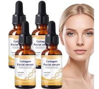 Sérum anti-âge au collagène, sérum lifting du visage, réduit les rides et ridules, raffermit et raffermit la peau pour les femmes, hydrate en profondeur nourrit pour une peau radieuse (4Pcs)
