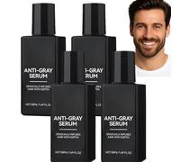Sérum anti-gris Nuvilo pour hommes, essence de fonçage cheveux et barbe avec Arcolys et Melano Grey, restaure les pigments, renforce les racines et favorise des cheveux plus foncés et sains (4pcs)