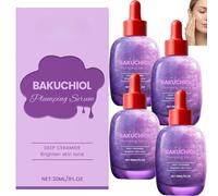 Sérum Bakuchiol Repulpant Visage, Alternative au Rétinol Sérum Hydratant avec Céramide, Sérum Lissant et Éclat du Teint pour Peau Terne et Irrégulière, Soin Visage Quotidien Léger 30 ml (4pcs)