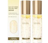 Sérum Brume Jelly à l’Acide Kojique et au Curcuma, Spray Facial Éclat avec Vitamine C, Brume Hydratante Légère pour l’Éclat et le Confort de la Peau, Soin Quotidien en Spray 100 ml (2pcs)
