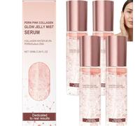 Sérum Brume Jelly Éclat au Collagène Rose PDRN, Spray Facial Hydratant à l’Eau de Collagène, Brume Légère Hydratante pour l’Éclat et le Confort de la Peau, Soin Quotidien en Spray 100 ml (4pcs)