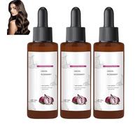 Sérum capillaire à l'huile d'oignon et de romarin pour la croissance des cheveux, sérum anti-chute pour femmes et hommes, fortifiant et nourrissant pour cheveux secs et abîmés, épaississant (3pcs)