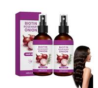 Sérum capillaire en spray à l'oignon, à la biotine et au romarin, sérum capillaire en spray au romarin et à l'oignon, soin hydratant intense du cuir chevelu et des cheveux de soin léger (2 PCS)