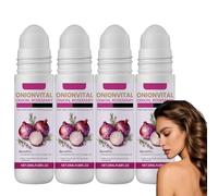 Sérum capillaire roll-on à l'oignon et au romarin pour la croissance des cheveux et sérum nourrissant pour le cuir chevelu, traitement volumisant pour des cheveux plus épaiset chevelure dense. (4PCS)