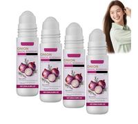 SéRum Capillaire Roll-On à L'Oignon Et Au Romarin, SéRum Capillaire Romarin-Oignon, Spray à L'Huile D'Oignon Rouge, Capil/laire Roll-On Au Rom/arin, Cheveux Plus Denses, Sé/Rum Anti-Chute (4 PCS)