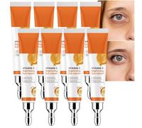 Sérum contour des yeux éclaircissant à la vitamine C pour les cernes et les poches, crème contour des yeux anti-âge raffermissante, anti-poches pour femmes et hommes, hydratant et nourrissant. (8PCS)