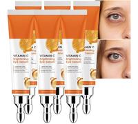 Sérum contour des yeux éclaircissant à la vitamine C pour les cernes et les poches, crème contour des yeux anti-âge raffermissante, anti-poches pour femmes et hommes, hydratant et nourrissant. (6PCS)