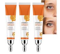 Sérum contour des yeux éclaircissant à la vitamine C pour les cernes et les poches, crème contour des yeux anti-âge raffermissante, anti-poches pour femmes et hommes, hydratant et nourrissant. (3PCS)
