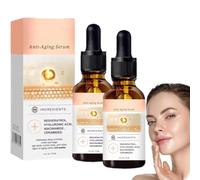 Sérum d'acide hyaluronique resvératrol de nouvelle formule, sérum antioxydant resvératrol, visage instantané anti-rides, essence anti-rides hydratante au collagène, pour réduire les rides (2PCS)