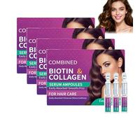 SéRum D'Ampoule De Cheveux De CollagèNe 10pcs, Biotine Lissante InstantanéE Ampoule De Cheveux Intensive Leave-In Frizz, Hydrate Sec, SéRum De Renforcement, Sé/Rum De Renforcement (4 BOX)