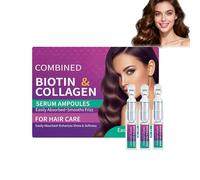 SéRum D'Ampoule De Cheveux De CollagèNe 10pcs, Biotine Lissante InstantanéE Ampoule De Cheveux Intensive Leave-In Frizz, Hydrate Sec, SéRum De Renforcement, Sé/Rum De Renforcement (1 BOX)