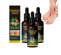 Sérum de croissance des ongles au gingembre et à l'huile d'arbre à thé - Soin des ongles - Renforcement des ongles abîmés, Kit de réparation intensive avec durcisseur extra fort, 30 ml (3 bouteilles)