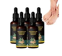 Sérum de croissance des ongles au gingembre et à l'huile d'arbre à thé - Soin des ongles - Renforcement des ongles abîmés, Kit de réparation intensive avec durcisseur extra fort, 30 ml (5 bouteilles)