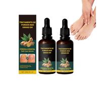 Sérum de croissance des ongles au gingembre et à l'huile d'arbre à thé - Soin des ongles - Renforcement des ongles abîmés, Kit de réparation intensive avec durcisseur extra fort, 30 ml (2 bouteilles)