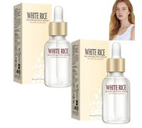 Sérum de riz blanc anti-rides, sérum blanchissant à l'extrait de riz, anti-âge, hydratant, apaisant, raffermissant et éclaircissant pour la réparation de la peau, uniformise le teint. (2pcs)