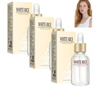 Sérum de riz blanc anti-rides, sérum blanchissant à l'extrait de riz, anti-âge, hydratant, apaisant, raffermissant et éclaircissant pour la réparation de la peau, uniformise le teint. (3pcs)