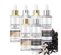 SéRum De Riz Blanc Noir, Duo D'Ampoules De Riz éClatant + Coffret Exfoliant Au Riz Noir Et Blanc - SéRum Visage Pour Une Hydratation Profonde, Un Resserrement Des Pores Et Une Exfoliation (3 set)