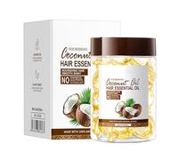 Sérum de traitement capillaire, huile capillaire à la noix de coco, capsules d'huile de sérum de vitamine pour cheveux, hydrate et adoucit les cheveux secs, crépus et abîmés, après-shampoing sans