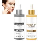 Sérum d'épluchement de riz blanc d'ampoule de riz noir, sérums hydratants doucement exfoliants du visage et du corps avec niacinamide, minimisation des pores et hydratation profonde (2)