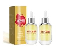 Sérum éclairant de la vitamine pour le visage, avec l'acide vitamine C et l'acide hyaluronique, Radiance Boost les soins coréens, améliore le teint inégal, les hydrates améliorés (2PC)