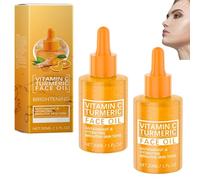 Sérum éclaircissant visage à l'huile de curcuma,sérum correcteur de taches au curcuma,huiles blanchissantes anti-âge pour la peau à la vitamine C, améliore le teint terne et uniformise le teint (2pcs)