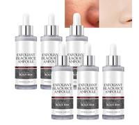 Sérum exfoliant au riz noir - Essence exfoliante douce et éclatante pour le visage et le corps, exfoliant hydratant et révélateur d'éclat pour une peau lisse, nette et nette (6pcs)