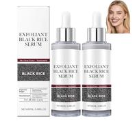 Sérum exfoliant visage au riz blanc et noir, exfoliant doux visage et corps, hydratant et éclaircissant, anti-âge, unifie le teint pour tous types de peau. (black rice*2)