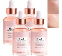 Sérum facial anti-rides In-1 avec vitamine C, acide hyaluronique, collagène, sérum éclaircissant pour les taches brunes, réduit les ridules, essence hydratante raffermissante (4 pièces)