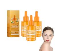 Sérum pour le visage au curcuma et à la vitamine C à base de plantes - éclaircissant l'apparence des taches brunes et booster d'éclat anti-âge, hydratation légère et non grasse pour (3 bouteilles)