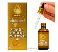 Sérum pour le visage et le corps à la vitamine C de qualité supérieure - 50 ml - Avec 21 % de vitamine C naturelle (citron), polyphénols (cacao) et acide hyaluronique (carotte), 100 % naturel, sans
