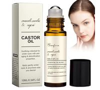 Sérum pour les yeux à la Castor Oil, avec 360° Eye Roller Massage Ball, pour les yeux cernes et Réduit rides ridules, Hydratez nourrissez votre peau pour une peau douce souple autour des yeux