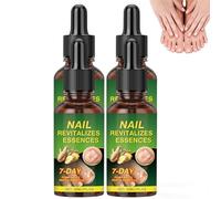 Sérum réparateur pour ongles au gingembre en 7 jours, fortifiant extra fort pour ongles fragiles et cassants, huile de croissance pour ongles à base plantes, solution hydratante pour cuticules (4PCS)