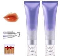 Sérum repulpant et anti-rides pour les lèvres,sérum hydratant repulpant,2 sérums repulpants à couleur changeante avec embout massant et cotons-tiges.Hydratant,non collant,améliore l'élasticité (#01)