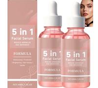 Sérum Visage 5 en 1, Sérum Hydratant Multi-Bénéfices Anti-Âge pour les Rides, l’Éclat et le Soutien de la Barrière Cutanée, Texture Légère Non Grasse pour Usage Quotidien, Tous Types de Peaux (2pcs)