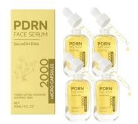 Sérum visage à l’ADN de saumon PDRN, sérum réparateur à micro-capsules pour femmes, essence faciale hydratante et raffermissante, sérum léger anti-âge effet éclat, soin quotidien de la peau (4 pièces)