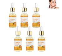 Sérum visage à l’huile de curcuma et vitamine C, sérum éclaircissant pour taches brunes & teint inégal, huile de curcuma hydratante anti-âge pour femmes & hommes, soins peau (6pcs)