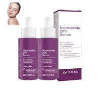 Sérum visage à la niacinamide 20% : éclaircissant, raffermissant, hydratant, antirides, unifiant, lissant les ridules, réduisant la pigmentation, soin des pores pour peaux sensibles (2pcs)