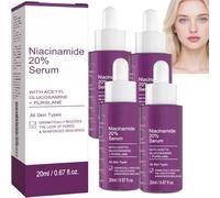 Sérum visage à la niacinamide pour pores, niacinamide haute concentration avec acétyl glucosamine et pourpier, soin sébo-équilibrant pour peaux grasses et mixtes (4pcs)