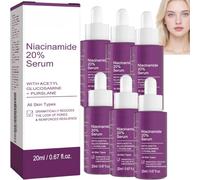 Sérum visage à la niacinamide pour pores, niacinamide haute concentration avec acétyl glucosamine et pourpier, soin sébo-équilibrant pour peaux grasses et mixtes (6pcs)