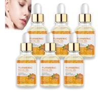 Sérum visage à l'huile de curcuma, sérum correcteur et éclaircissant au curcuma pour le visage et le corps, éclaircit le teint, réduit les ridules, hydrate et lutte contre le vieillissement (6pcs)