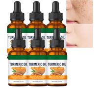 Sérum visage anti-taches pour le visage et le corps, huile de curcuma hydratante et nourrissante pour tous types de peau, peaux sèches et teint irrégulier, soin anti-âge pour les taches brunes (6PCS)