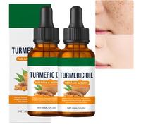 Sérum visage anti-taches pour le visage et le corps, huile de curcuma hydratante et nourrissante pour tous types de peau, peaux sèches et teint irrégulier, soin anti-âge pour les taches brunes (2PCS)