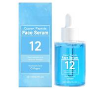 Sérum Visage aux Peptides de Cuivre 12 - Repulpe et raffermit la peau ; sérum anti-âge à l'acide hyaluronique et au collagène, léger et rapidement absorbé, convient à tous les types de peau, 30 ml