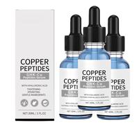 Sérum Visage aux Peptides de Cuivre, Crème Raffermissante et Anti-Âge, Stimule la Production de Collagène, Formule Hydratante et Raffermissante, Convient à Tous les Types de Peau
