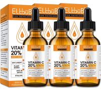 Sérum visage avec vitamines C et E acide hyaluronique anti-âge rides Vegan, 3x 60ml