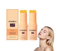 Sérum visage en stick à la vitamine C - Sérum visage éclaircissant et raffermissant - Unifie le teint et booste l'éclat - Baume corps à la vitamine C - Atténue les taches brunes, 10g (2 pièces)