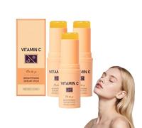 Sérum visage en stick à la vitamine C - Sérum visage éclaircissant et raffermissant - Unifie le teint et booste l'éclat - Baume corps à la vitamine C - Atténue les taches brunes, 10g (3 pièces)