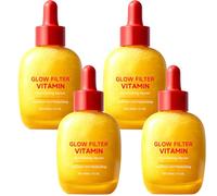 Sérum visage Glow Filter Vitamin, sérum facial illuminateur pour une peau éclatante, sérum hydratant léger idéal comme base de maquillage, soin quotidien booster d’éclat pour femmes, 30 ml (4pcs)