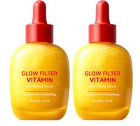 Sérum visage Glow Filter Vitamin, sérum facial illuminateur pour une peau éclatante, sérum hydratant léger idéal comme base de maquillage, soin quotidien booster d’éclat pour femmes, 30 ml (2ps)