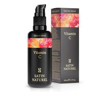 Serum Vitamine C Bio 50ml, Anti Taches Brunes Visage pour une Peau Hydratée et Unifée Vitamine C Serum Visage Repulpant, Antioxydant avec Acide Hyaluronique, Soins pour le Visage par Satin Naturel